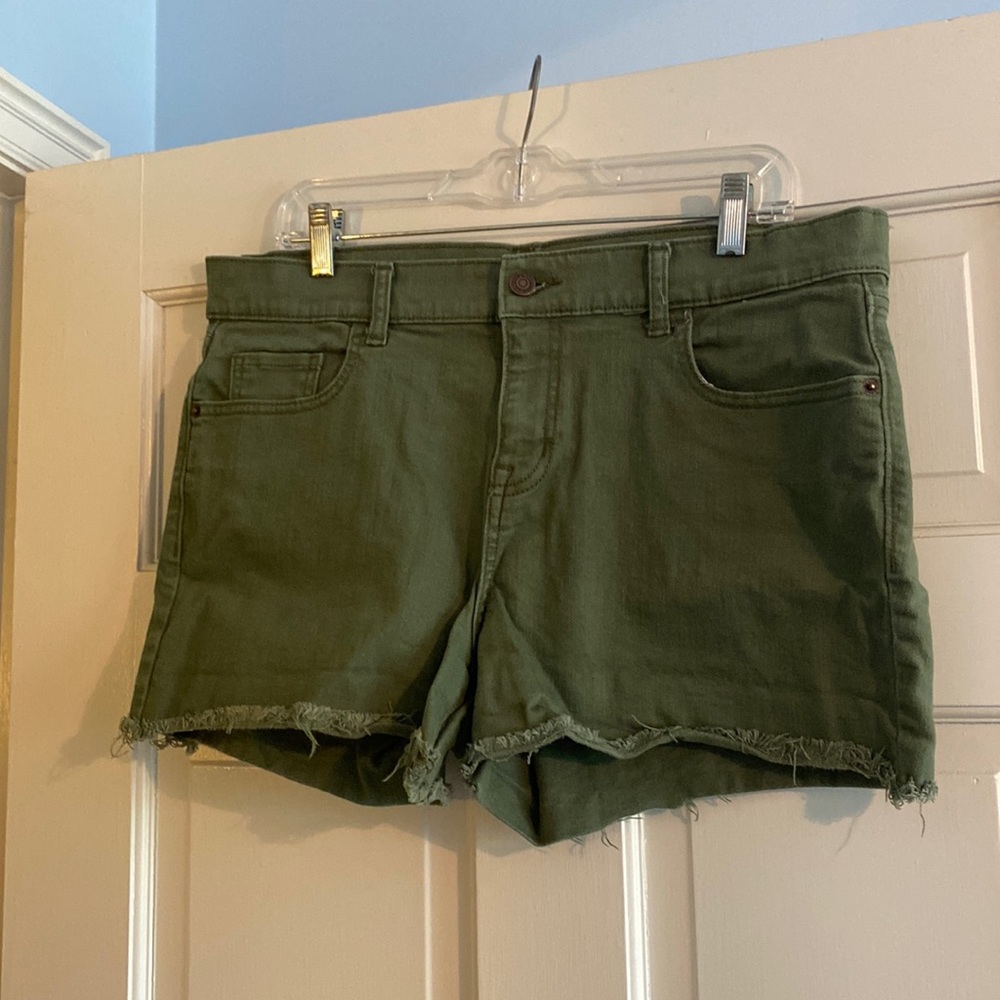 Old Navy Olive Green Denim Jean Shorts